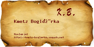 Kmetz Boglárka névjegykártya